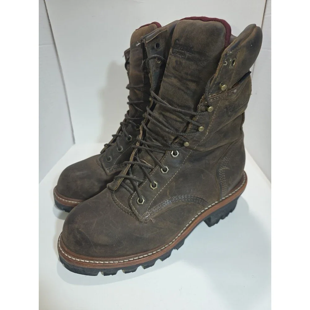 Chippewa Logger Boots Men’s Size 9 EEE Brown Waterproof Leather Steel Toe